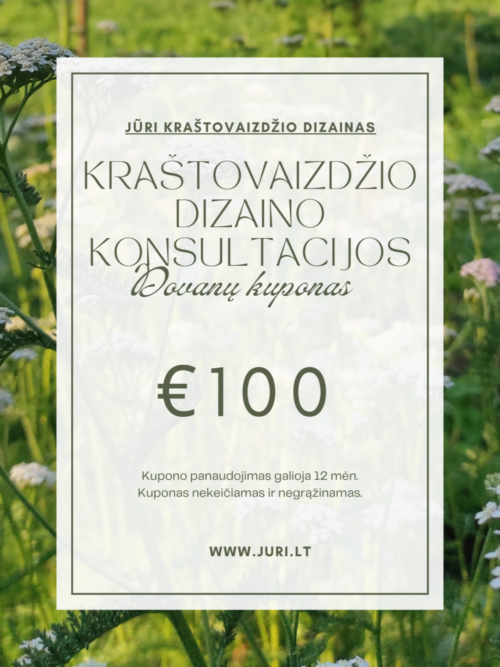 Kraštovaizdžio dizaino konsultacijos dovanų kuponas